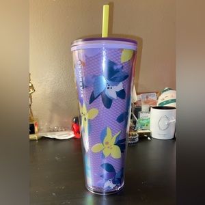 Starbucks Purple and Yellow Floral Venti